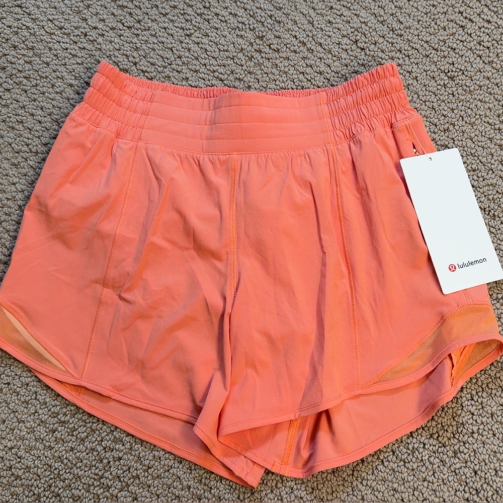 Lululemon Athletica Orange Athletic Shorts Lightweight Elastic Waist